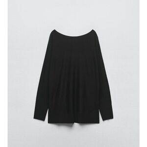 Draped neck knit sweater - black. Never worn, new with tags. Size small.